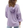 imageImily Bela Girls Button Up Hoodies Casual V Neck Long Sleeve Pullover Sweatshirts Tunic TopsPurple