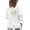 imageImily Bela Girls Button Up Hoodies Casual V Neck Long Sleeve Pullover Sweatshirts Tunic TopsWhite