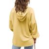imageImily Bela Girls Button Up Hoodies Casual V Neck Long Sleeve Pullover Sweatshirts Tunic TopsYellow