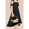 imageImily Bela Girls Cold Shoulder Junior Bridesmaid Dresses Asymmetrical Chiffon Wedding Party Gown DressBlack