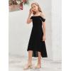 imageImily Bela Girls Cold Shoulder Junior Bridesmaid Dresses Asymmetrical Chiffon Wedding Party Gown DressBlack
