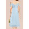 imageImily Bela Girls Cold Shoulder Junior Bridesmaid Dresses Asymmetrical Chiffon Wedding Party Gown DressBlue