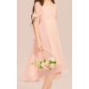 imageImily Bela Girls Cold Shoulder Junior Bridesmaid Dresses Asymmetrical Chiffon Wedding Party Gown DressPink