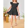 imageImily Bela Girls Square Neck Summer Dress Ruffle Sleeve Aline Swing Casual Party Mini Dresses 514 YearsBlack