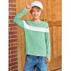 imageImily Bela Kids Boys T Shirts Casual Long Sleeve Color Block Tops Crewneck Loose Basic Tees 514 YearsLight Green