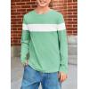 imageImily Bela Kids Boys T Shirts Casual Long Sleeve Color Block Tops Crewneck Loose Basic Tees 514 YearsLight Green
