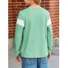 imageImily Bela Kids Boys T Shirts Casual Long Sleeve Color Block Tops Crewneck Loose Basic Tees 514 YearsLight Green