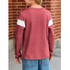imageImily Bela Kids Boys T Shirts Casual Long Sleeve Color Block Tops Crewneck Loose Basic Tees 514 YearsRed