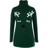 imageImily Bela Ugly Christmas Sweater for Women Oversized Turtleneck Long Batwing Sleeve Knitted Cozy Pullover SweatersDark Green
