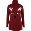 imageImily Bela Ugly Christmas Sweater for Women Oversized Turtleneck Long Batwing Sleeve Knitted Cozy Pullover SweatersRed