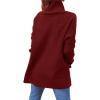 imageImily Bela Ugly Christmas Sweater for Women Oversized Turtleneck Long Batwing Sleeve Knitted Cozy Pullover SweatersRed