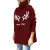 imageImily Bela Ugly Christmas Sweater for Women Oversized Turtleneck Long Batwing Sleeve Knitted Cozy Pullover SweatersRed