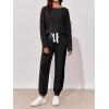 imageImily Bela Womens 2 Piece Jogger Sets Loungewear Outfits Long Sleeve Drawstring Tops Elastic Waist Pants Lounge Set TracksuitBlack