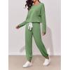 imageImily Bela Womens 2 Piece Jogger Sets Loungewear Outfits Long Sleeve Drawstring Tops Elastic Waist Pants Lounge Set TracksuitGreen