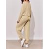 imageImily Bela Womens 2 Piece Jogger Sets Loungewear Outfits Long Sleeve Drawstring Tops Elastic Waist Pants Lounge Set TracksuitKhaki