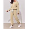 imageImily Bela Womens 2 Piece Jogger Sets Loungewear Outfits Long Sleeve Drawstring Tops Elastic Waist Pants Lounge Set TracksuitKhaki