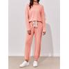 imageImily Bela Womens 2 Piece Jogger Sets Loungewear Outfits Long Sleeve Drawstring Tops Elastic Waist Pants Lounge Set TracksuitPink