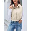 imageImily Bela Womens Cropped Puffer Vest Stand Collar Sleeveless Zip Up Padded GiletCreamywhite