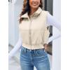 imageImily Bela Womens Cropped Puffer Vest Stand Collar Sleeveless Zip Up Padded GiletCreamywhite
