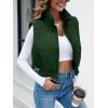 imageImily Bela Womens Cropped Puffer Vest Stand Collar Sleeveless Zip Up Padded GiletDark Green