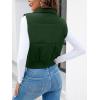 imageImily Bela Womens Cropped Puffer Vest Stand Collar Sleeveless Zip Up Padded GiletDark Green