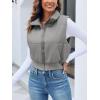 imageImily Bela Womens Cropped Puffer Vest Stand Collar Sleeveless Zip Up Padded GiletGrey