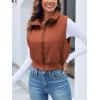 imageImily Bela Womens Cropped Puffer Vest Stand Collar Sleeveless Zip Up Padded GiletMaroon
