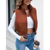 imageImily Bela Womens Cropped Puffer Vest Stand Collar Sleeveless Zip Up Padded GiletMaroon