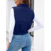 imageImily Bela Womens Cropped Puffer Vest Stand Collar Sleeveless Zip Up Padded GiletNavy