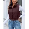 imageImily Bela Womens Cropped Puffer Vest Stand Collar Sleeveless Zip Up Padded GiletRedbrown