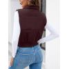 imageImily Bela Womens Cropped Puffer Vest Stand Collar Sleeveless Zip Up Padded GiletRedbrown