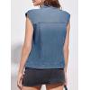 imageImily Bela Womens Denim Vest Classic Button Down Sleeveless Jean Jackets Cropped Distressed VestBlue
