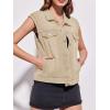 imageImily Bela Womens Denim Vest Classic Button Down Sleeveless Jean Jackets Cropped Distressed VestKhaki