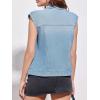 imageImily Bela Womens Denim Vest Classic Button Down Sleeveless Jean Jackets Cropped Distressed VestLight Blue