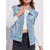 imageImily Bela Womens Denim Vest Classic Button Down Sleeveless Jean Jackets Cropped Distressed VestLight Blue