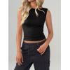 imageImily Bela Womens Going Out Casual Tank Tops 2025 Trendy Summer Basic Sleeveless Backless T Shirts Cute Slim Fit Y2K TeeBlack