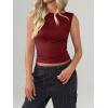 imageImily Bela Womens Going Out Casual Tank Tops 2025 Trendy Summer Basic Sleeveless Backless T Shirts Cute Slim Fit Y2K TeeBurgundy