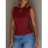 imageImily Bela Womens Going Out Casual Tank Tops 2025 Trendy Summer Basic Sleeveless Backless T Shirts Cute Slim Fit Y2K TeeBurgundy