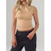 imageImily Bela Womens Going Out Casual Tank Tops 2025 Trendy Summer Basic Sleeveless Backless T Shirts Cute Slim Fit Y2K TeeKhaki