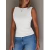 imageImily Bela Womens Going Out Casual Tank Tops 2025 Trendy Summer Basic Sleeveless Backless T Shirts Cute Slim Fit Y2K TeeWhite