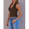 imageImily Bela Womens Halter Backless Crop Tops Y2k Going Out Deep V Neck Sexy Tank Top Slim Fit Sleeveless TopsDark Brown