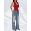 imageImily Bela Womens Halter Backless Crop Tops Y2k Going Out Deep V Neck Sexy Tank Top Slim Fit Sleeveless TopsWine Red