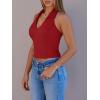 imageImily Bela Womens Halter Backless Crop Tops Y2k Going Out Deep V Neck Sexy Tank Top Slim Fit Sleeveless TopsWine Red
