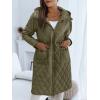imageImily Bela Womens Long Quilted Puffer Jacket Lightweight Zip Up Hooded Drawstring Winter Coats Outerwear with PocketsArmy Green
