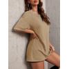 imageImily Bela Womens Oversized T Shirts Vintage Cotton Tees Crewneck Short Sleeve Washed Summer Tunic TopsKakhi