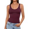 imageImily Bela Womens Rib Knitted Tank Tops Crew Neck Summer Tops Sleeveless Going Out Camis Casual Loose Fit 2025Burgundy