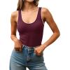 imageImily Bela Womens Rib Knitted Tank Tops Crew Neck Summer Tops Sleeveless Going Out Camis Casual Loose Fit 2025Burgundy