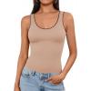 imageImily Bela Womens Rib Knitted Tank Tops Crew Neck Summer Tops Sleeveless Going Out Camis Casual Loose Fit 2025Khaki