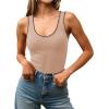 imageImily Bela Womens Rib Knitted Tank Tops Crew Neck Summer Tops Sleeveless Going Out Camis Casual Loose Fit 2025Khaki
