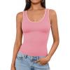 imageImily Bela Womens Rib Knitted Tank Tops Crew Neck Summer Tops Sleeveless Going Out Camis Casual Loose Fit 2025Pink